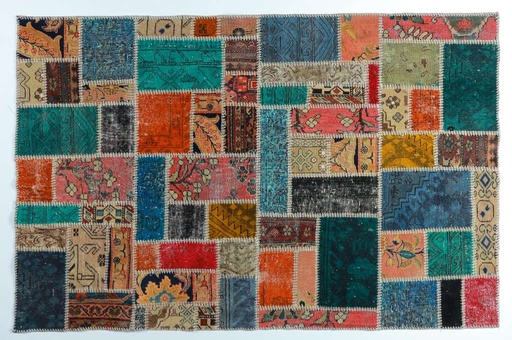 Hand-made Patch work Carpet (‪1.25 x 1.95‬)