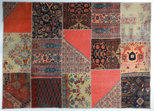 Hand-made Patch work Carpet (‪1.67 x 2.35‬)